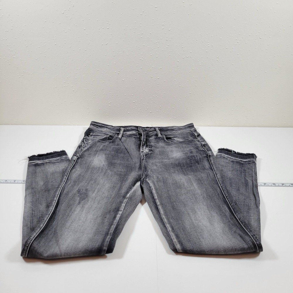 Judy Blue Women's Jeans Skinny Fit Raw Hem Distressed Size 9/29 Black